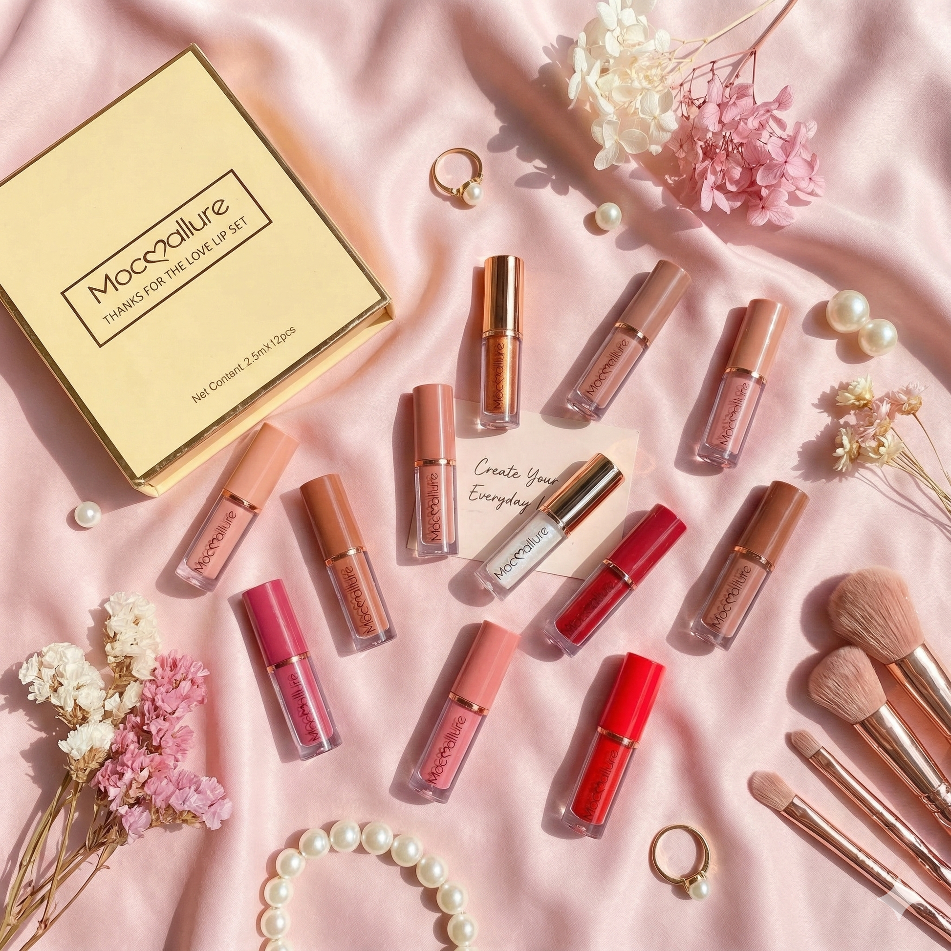 12-Piece Matte Liquid Lipstick & High-Shine Gloss Set – Soft &Smooth Everyday