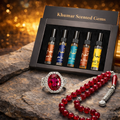 Khumar Best-Selling Gift Deal — Zircon Stone Ring + Anari Yaqoot Ring + 5 Premium Perfumes | Free Delivery