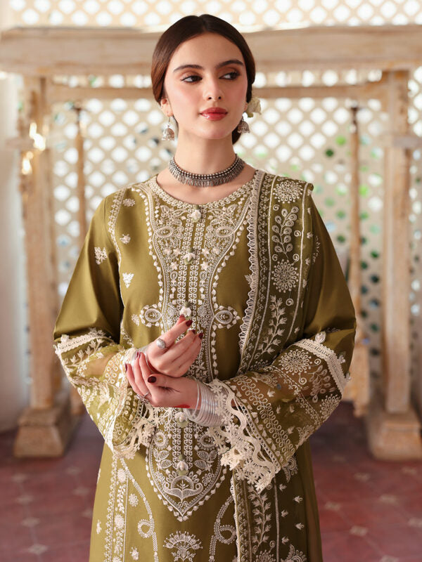 Lawn-3PC Embroidered Shirt With Organza Embroidered Dupatta-5211